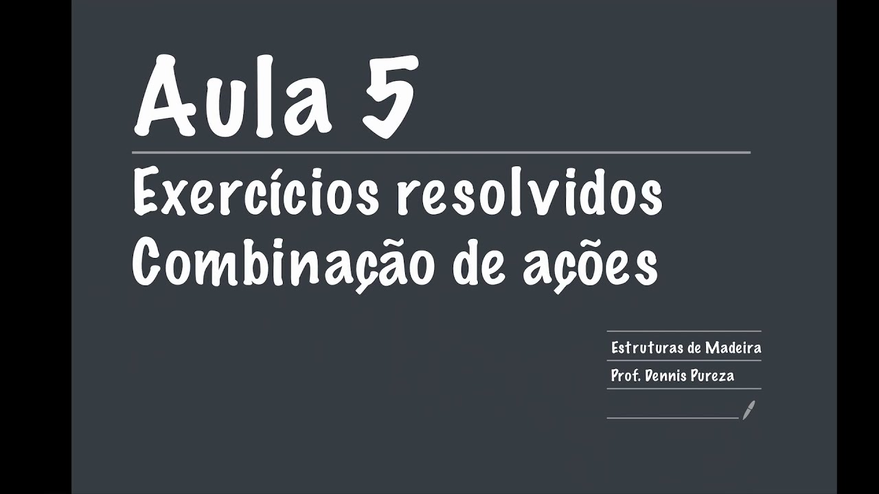 Estruturas de Madeira - Aula 5 - Exercícios Resolvidos [Combinação de ações]