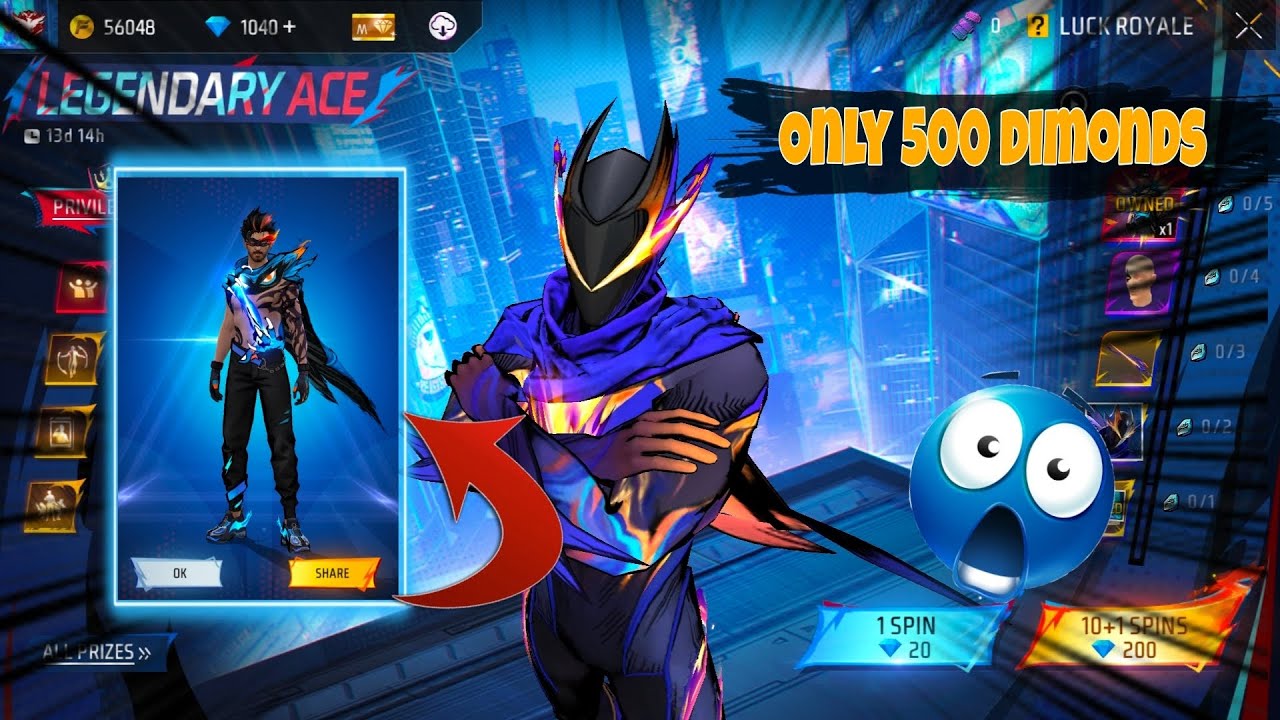 ONLY 500 DIMONDS 😱 || 100% Working tricks || Midnight ace bundle 😍||
