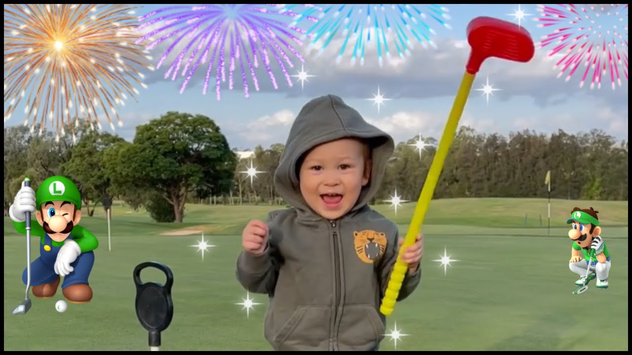 A future Golf or Ice Hockey Professional? | 1 Year Old Baby playing Golf | Cute Baby Boy | #Shorts