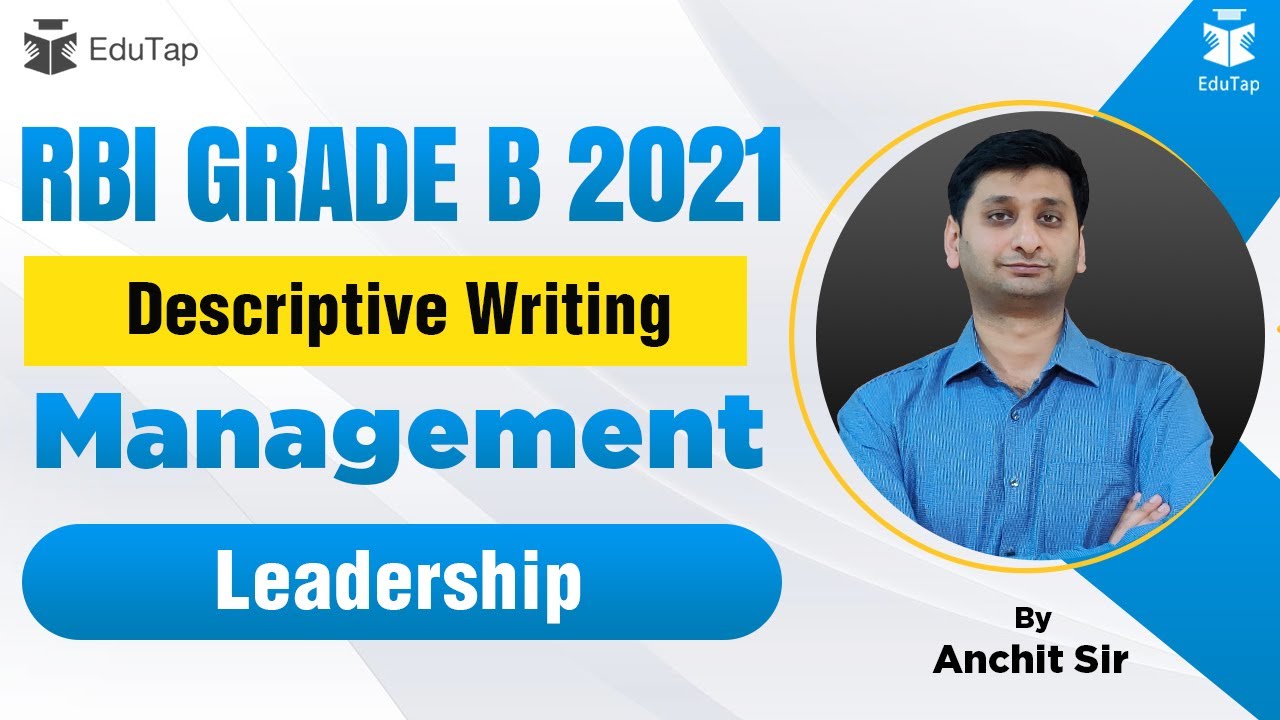 RBI GRADE B 2021 | Descriptive Writing - Management | Leadership