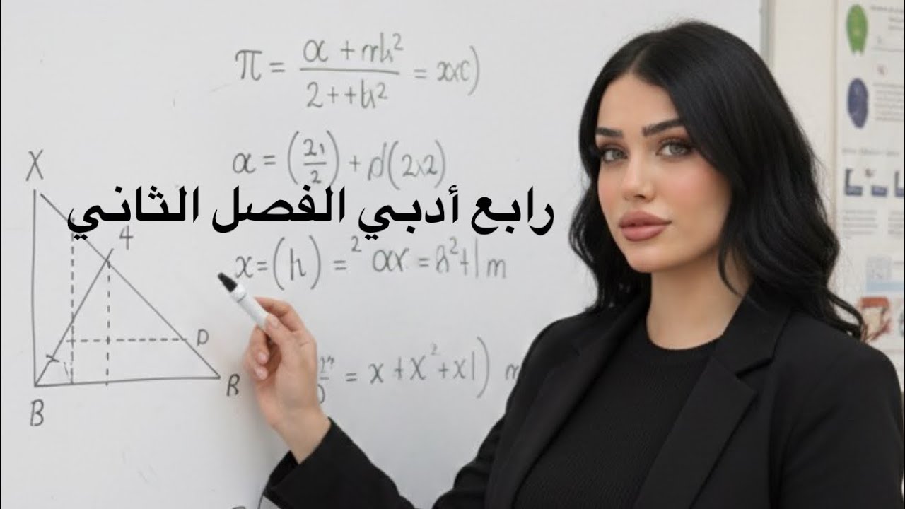 رياضيات الرابع ادبي 2026 || حل معادلتين انيتين بمتغيرين || الحذف والتعويض