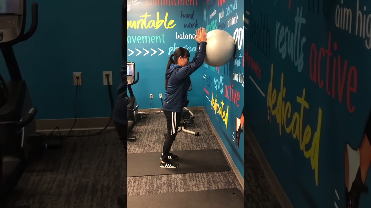 Standing Stability Ball Wall Roll Outs