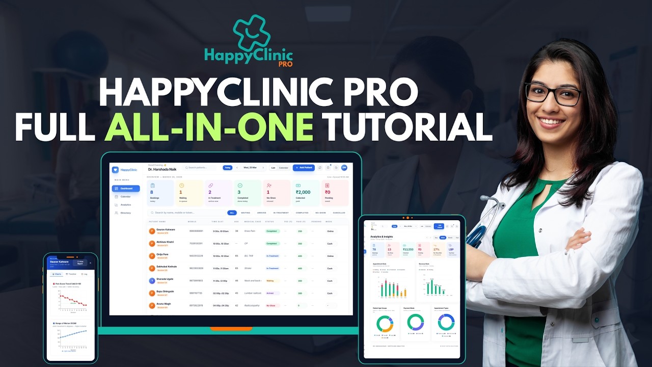 HappyClinic Pro Full Tutorial | Complete Physiotherapy Clinic Management Software Demo