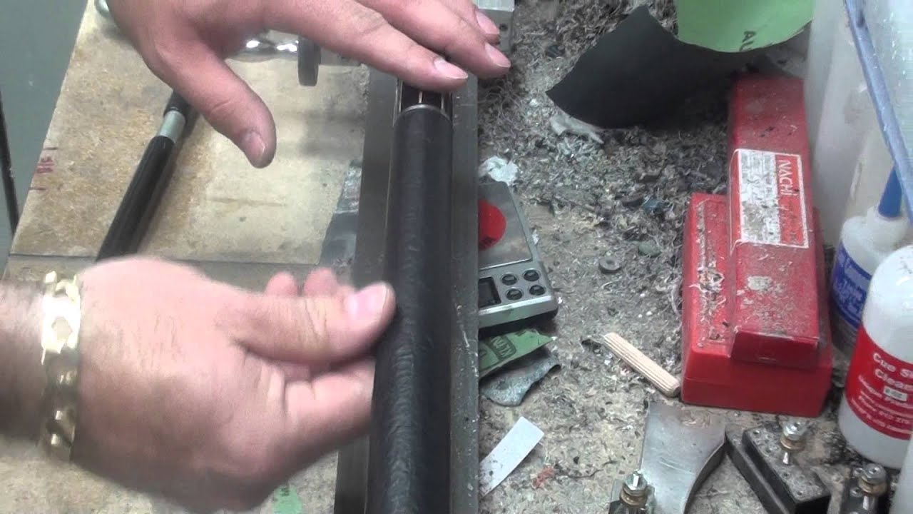 installing a leather wrap on a pool cue part 3