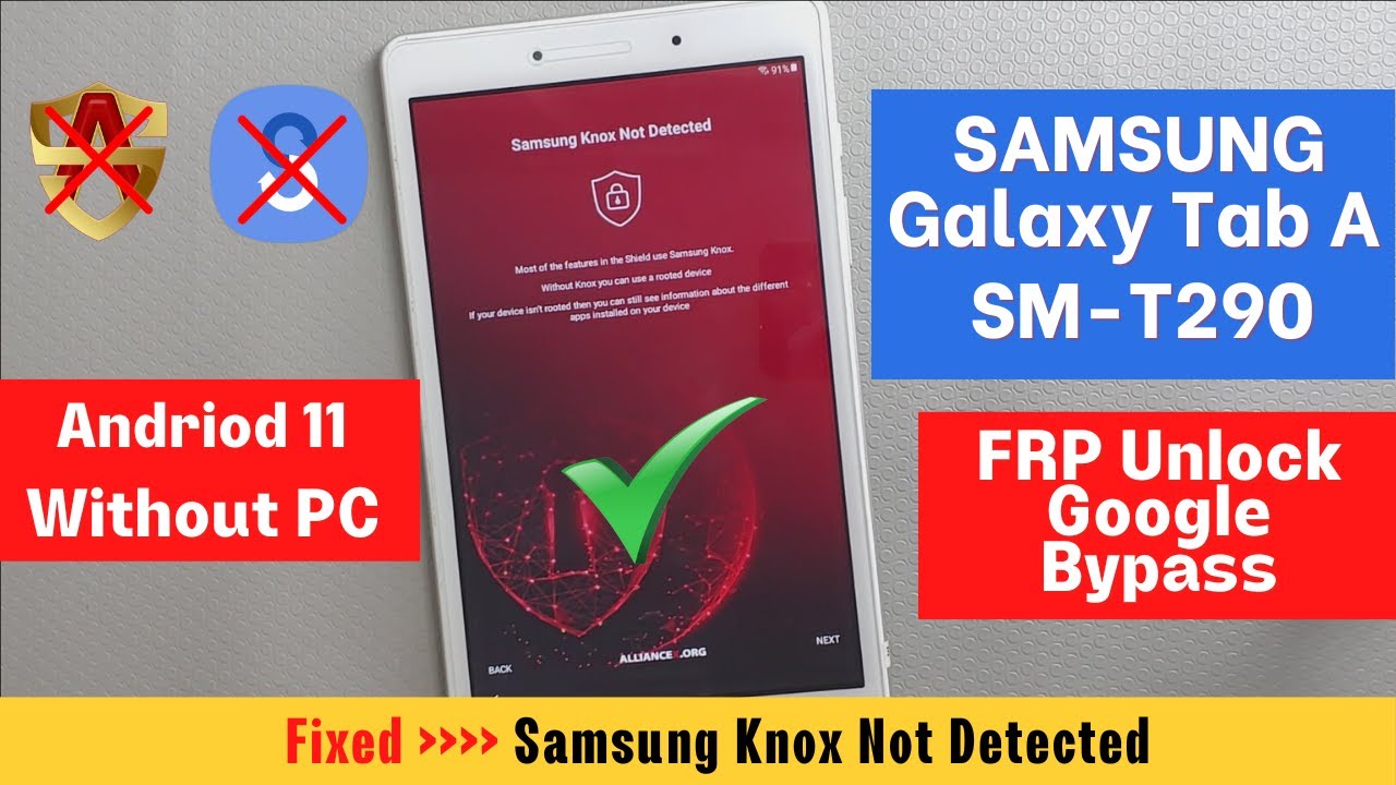 Galaxy Tab A (SM-T290/SM-T295) Android 11 FRP/Google Lock Bypass - No Knox, No Alliance Shield