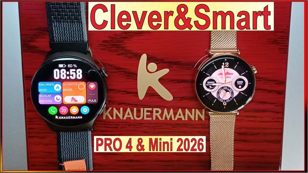 Smartwatch Knauermann Pro 4 (2026) & Pro 4 Mini ⌚ Beste Fitnessuhr 2026? Gesundheitsuhr im Vergleich