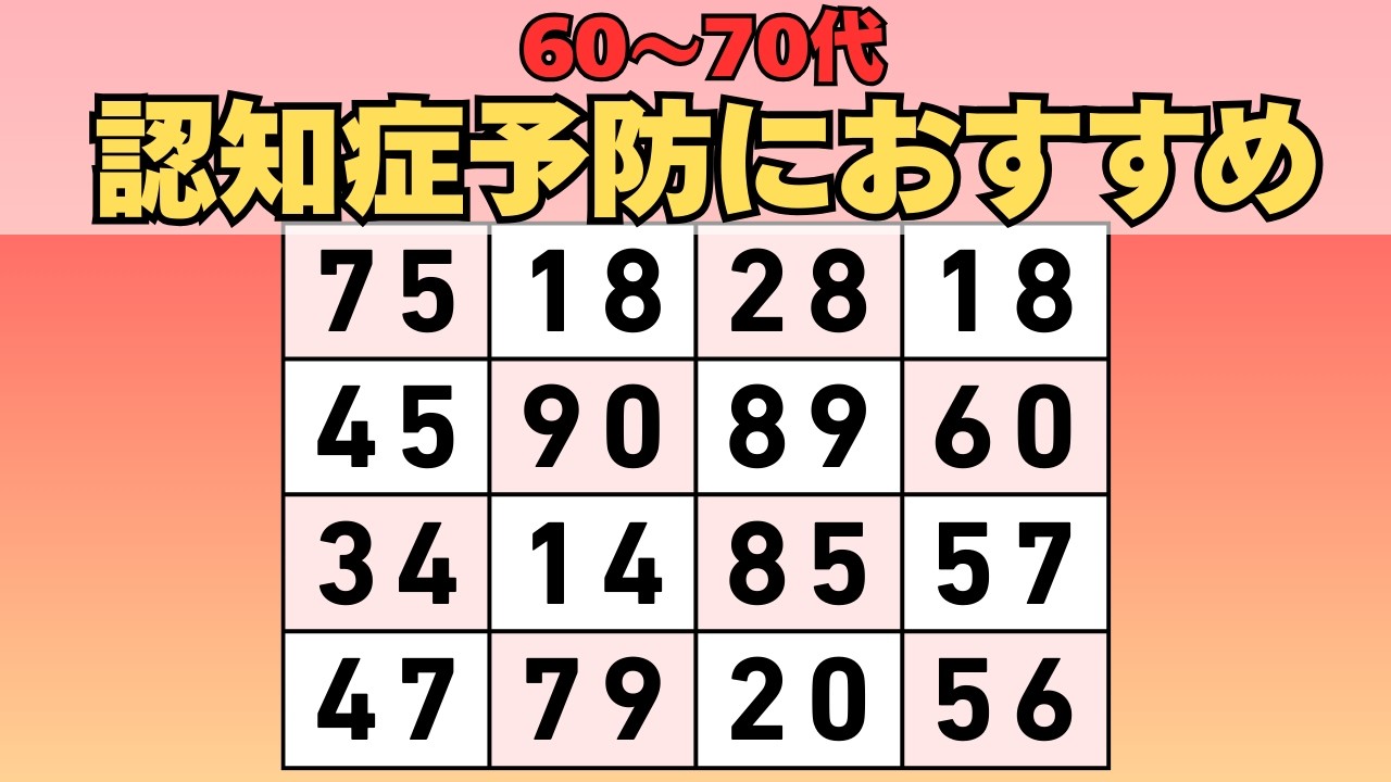 【脳トレ習慣】同じ数字を1組見つけられる？｜毎日の数字探しクイズで脳をリフレッシュ！｜若返り｜高齢者におすすめ｜あなたは何秒で見つけられる？🔷#446