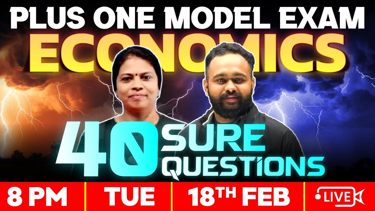 Plus One  Model Exam | Economics 40 Sure Questions | Exam Winner