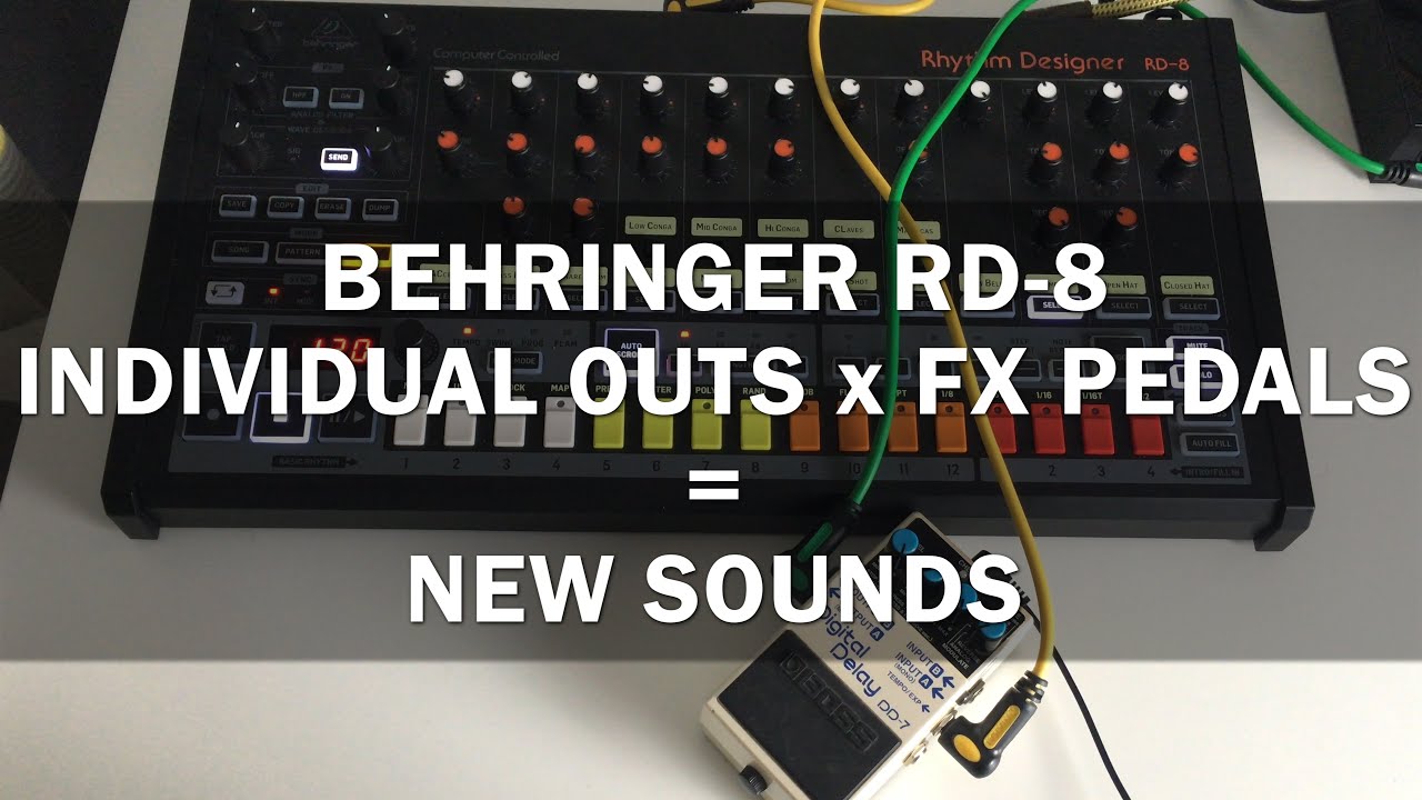Using the individual outs and FX pedals on the Behringer RD-8