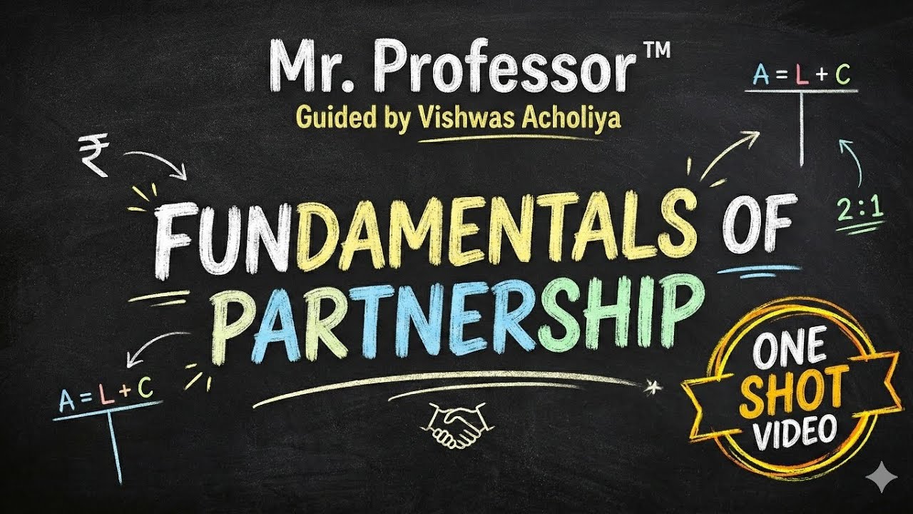 Complete Fundamentals of Partnership in ONE SHOT 🔥 | Class 12 Accountancy | Vishwas Acholiya |