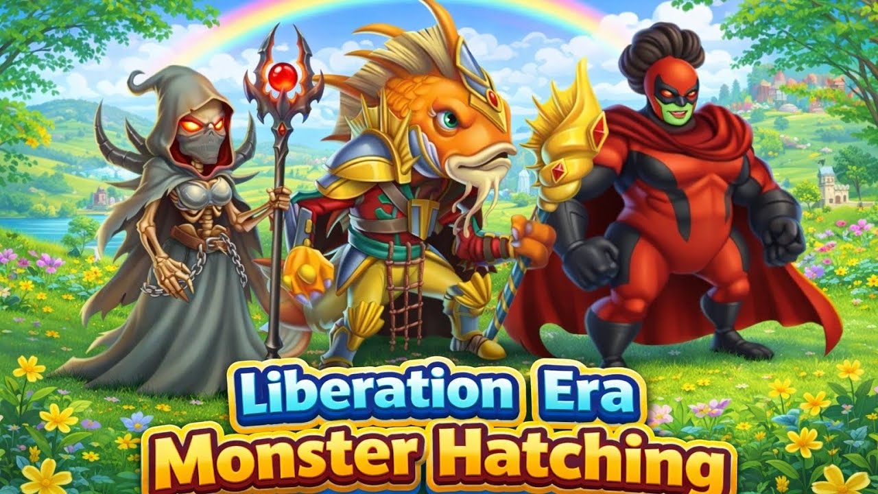 Lady Vermillion, Karpvoc and Skellaria 3 New Liberation Era Monster hatching. #monsterlegends #usa 