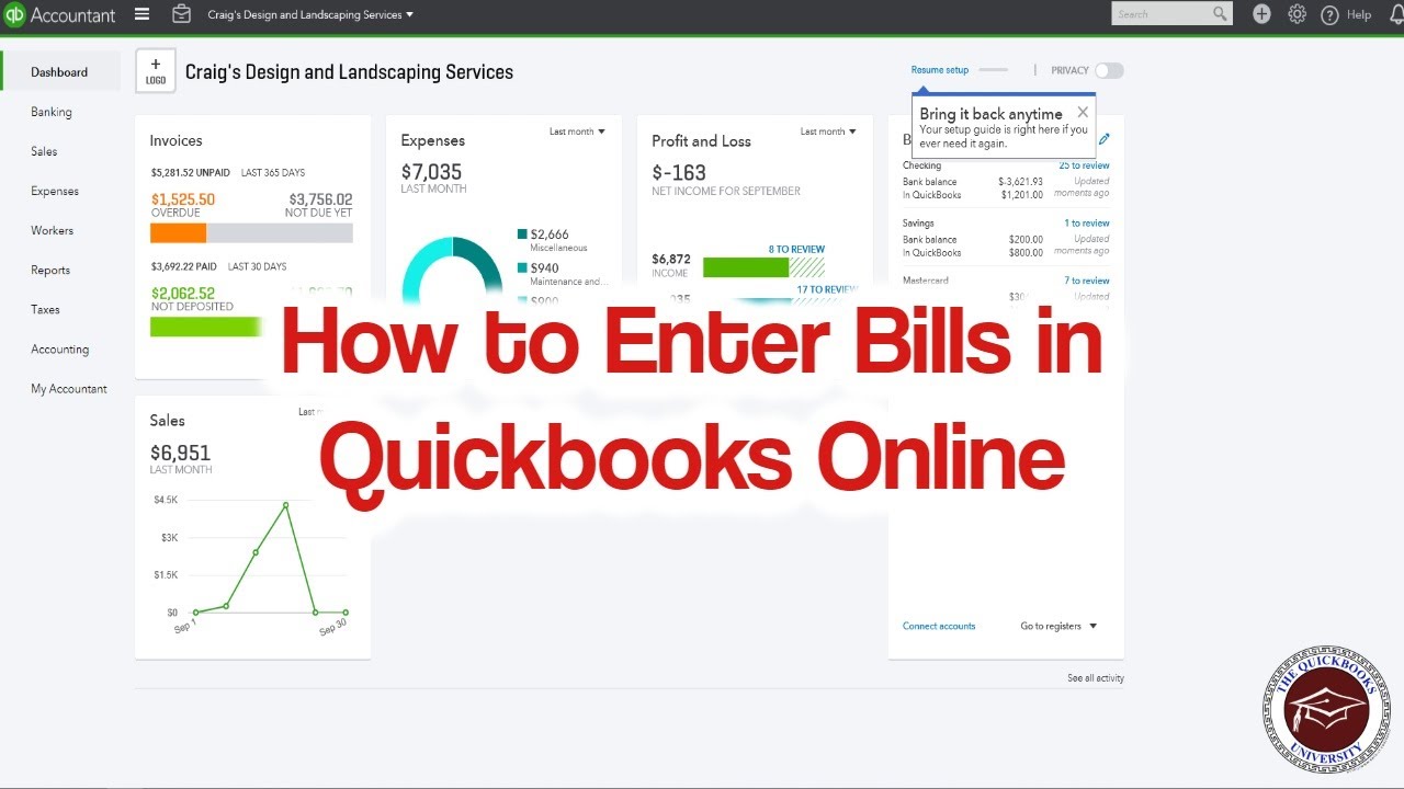 How to Enter Bills in Quickbooks Online