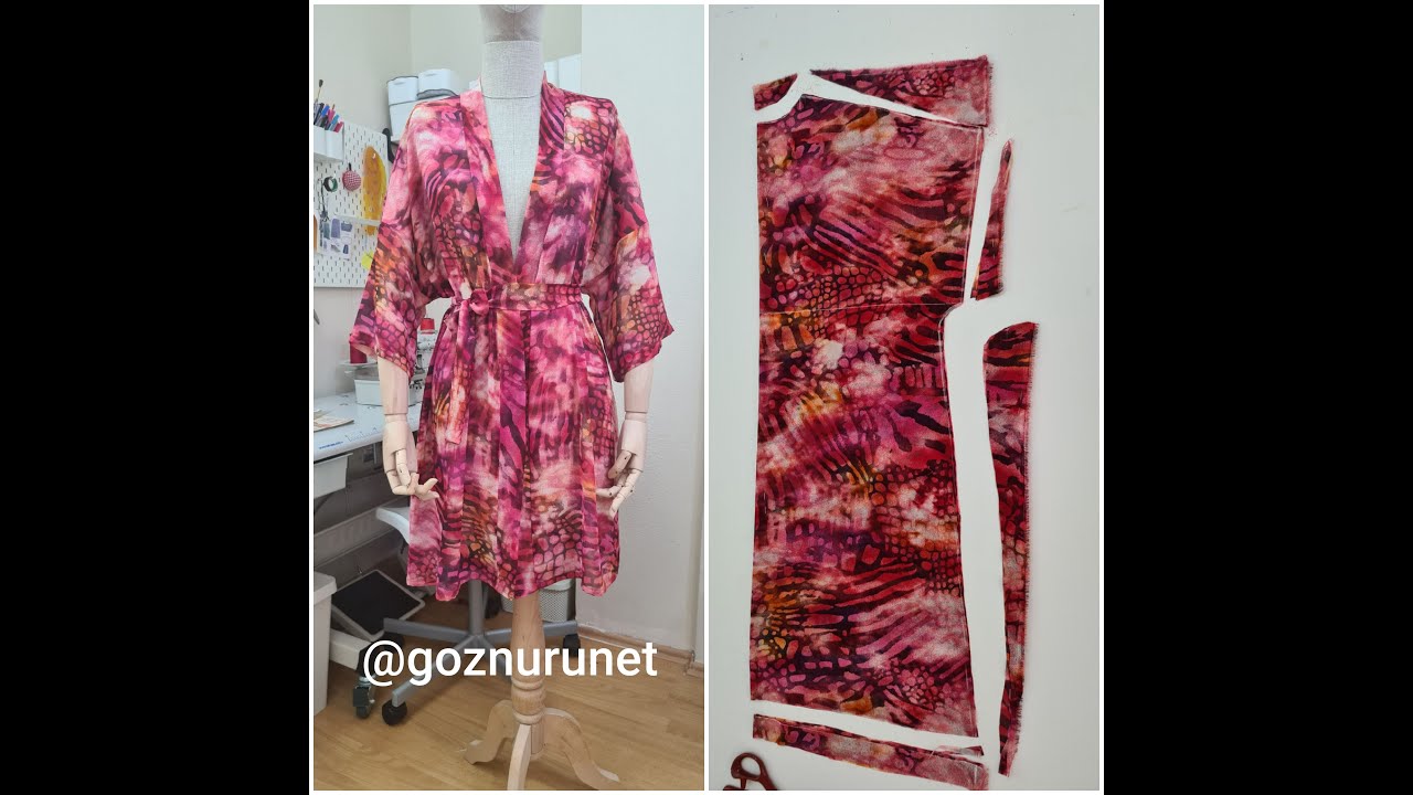 S-M Beden Uyumlu Çok Kolay Kimono Kesimi ve Dikimi