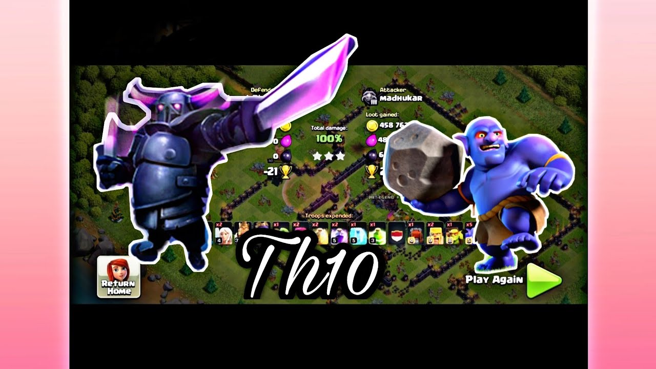 Th10 pekka bowler attack strategy | Th10 attacks | 3star any th10 base