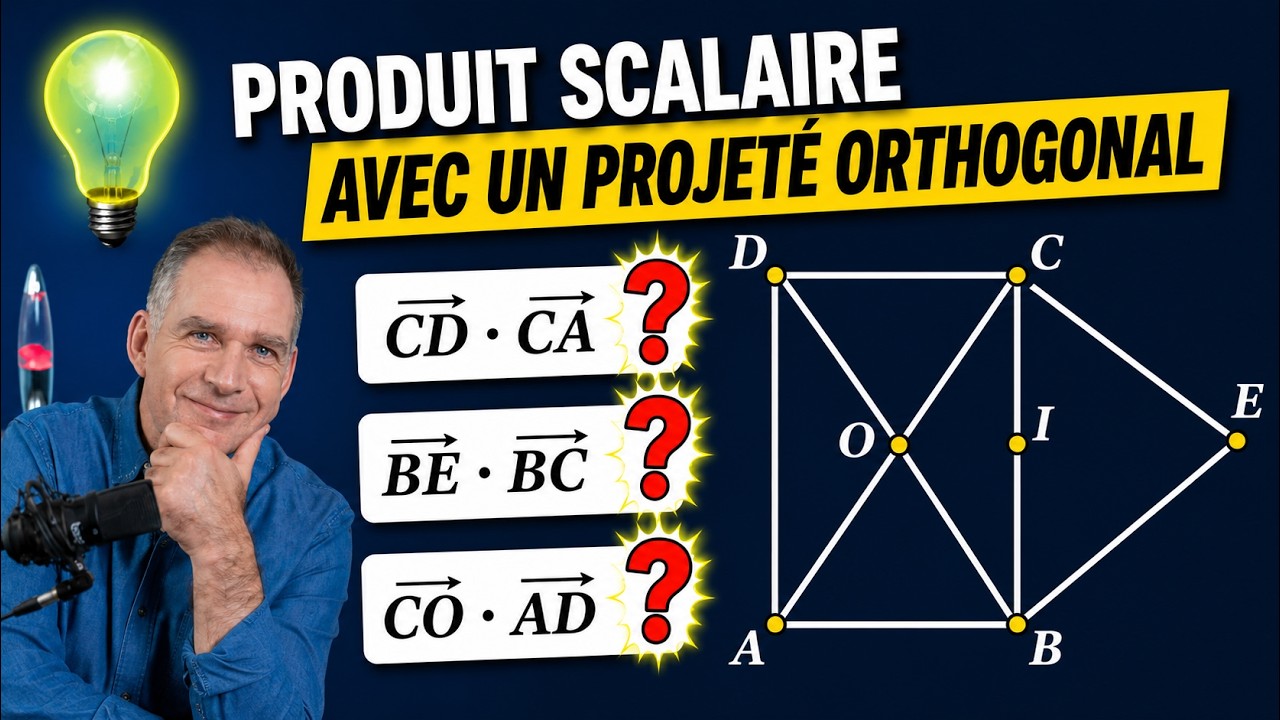 Calculer un produit scalaire avec le projeté orthogonal ♦ 3 exemples pour comprendre ♦ Première spé