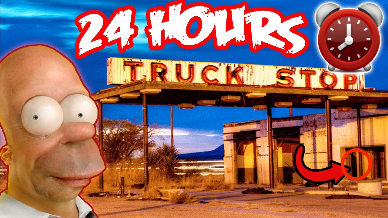 (SAFE FOUND!) 24 HOUR OVERNIGHT at HAUNTED TRUCK STOP | TRUCK DRIVER GHOSTS OVERNIGHT AT TRUCK STOP!