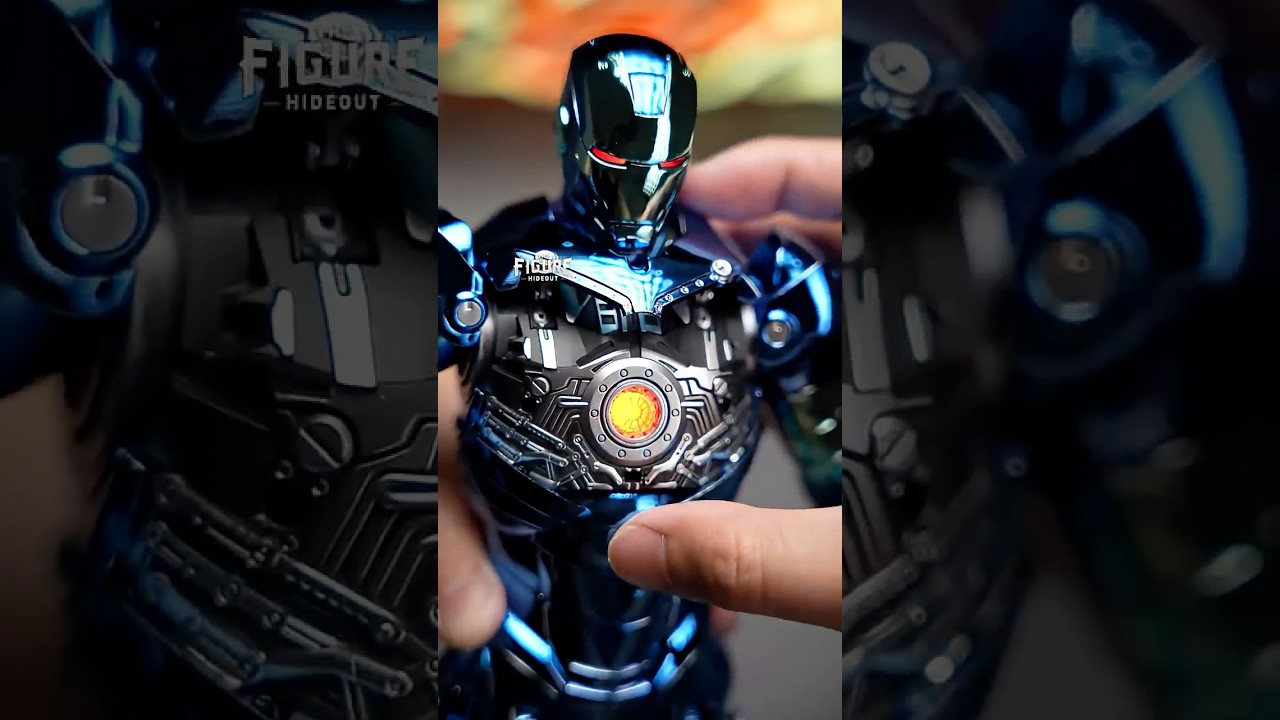 $420 Blue Chromed Iron Man🤯🤯🤯 #unboxing #actionfigures #toys #ironman #marvel #hottoys #asmr