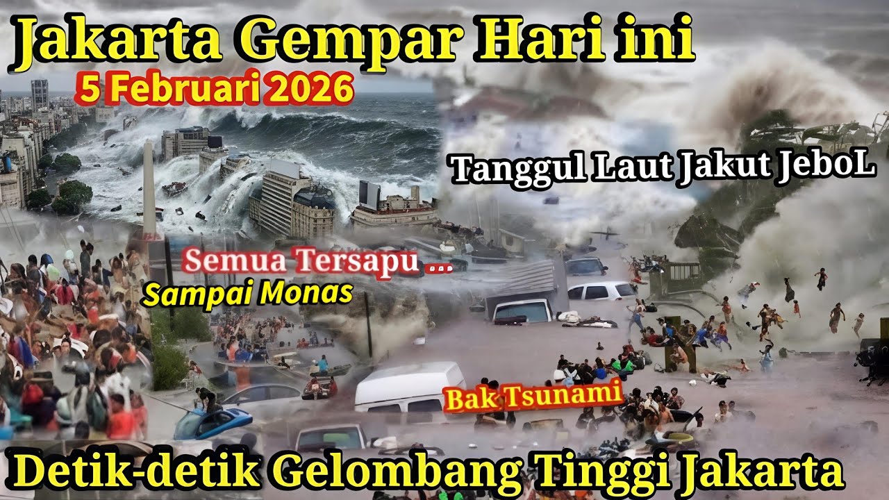 JAKARTA GEMPAR 5/2/2026! TANGGUL LAUT JAKUT JEBOL, BANJIR SAMPAI MONAS, GELOMBANG TINGGI JAKUT..!