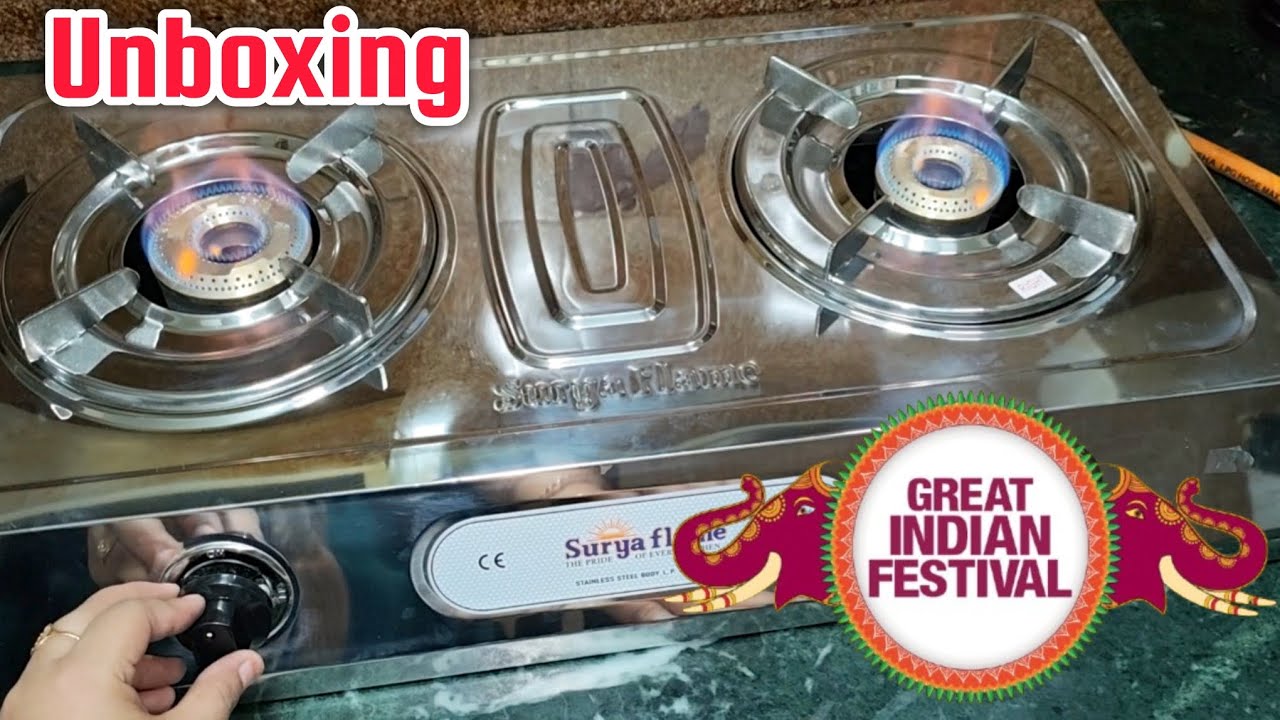 Unboxing 🔥 Suryaflame 2 Burner Gas Stove | Auto Ignition | Amazon Great Indian Festival