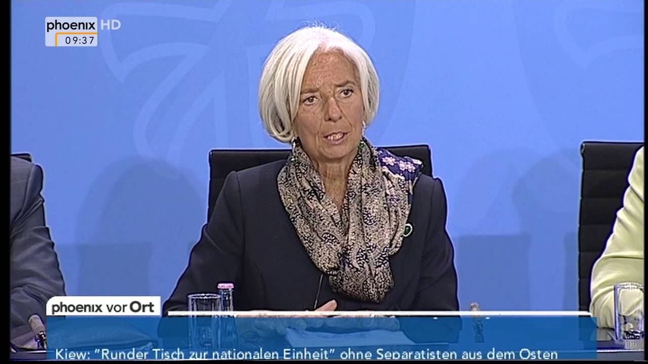 Deutsche Wirtschaft: Pressekonferenz von Angela Merkel und Christine Lagarde am 13.05.2014