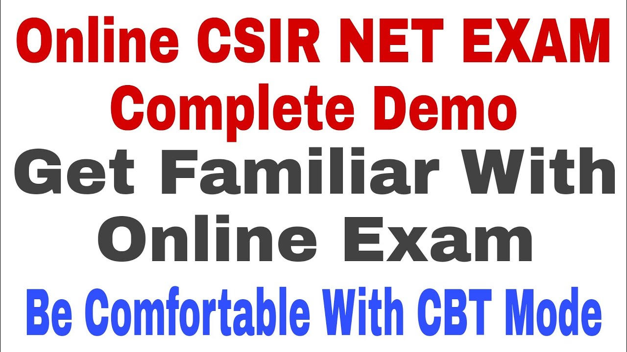 CSIR NET Online Exam Demo | Every Important Point Explained in Very Easy Way | CBT Mode