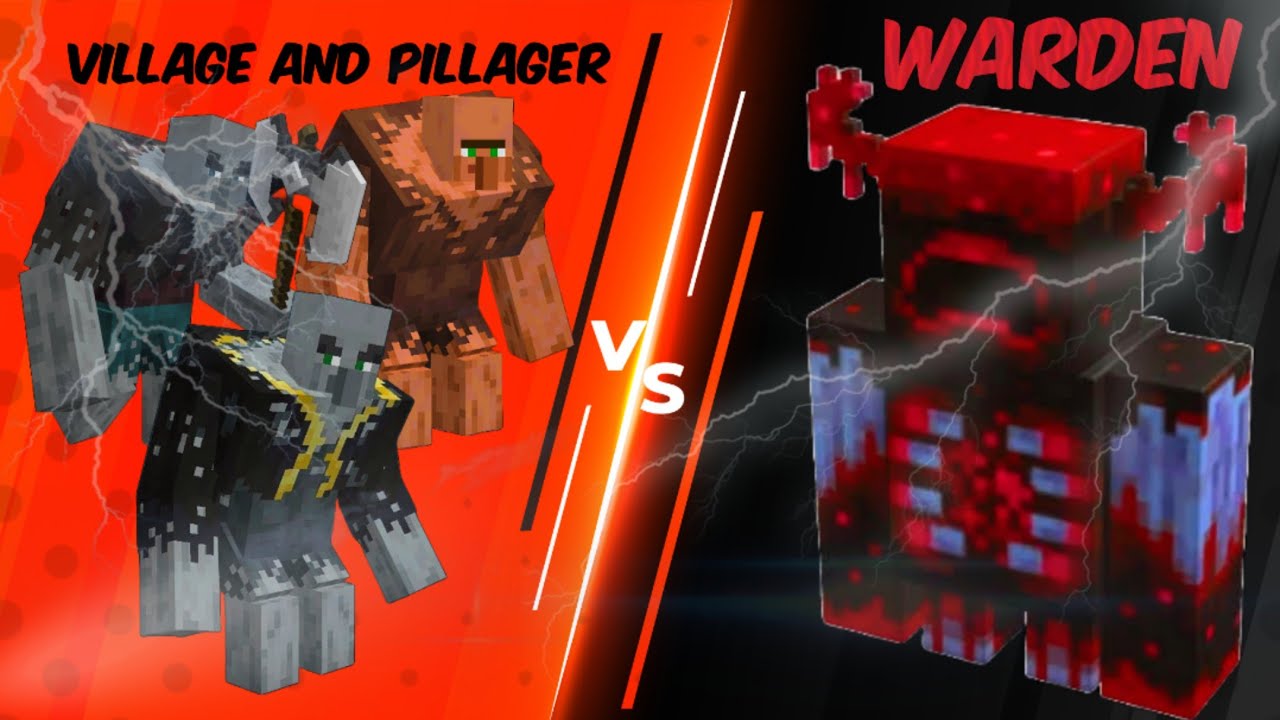 Crimson worden vs mutant villagers and mutant vindicator in Minecraft- Minecraft mob battle