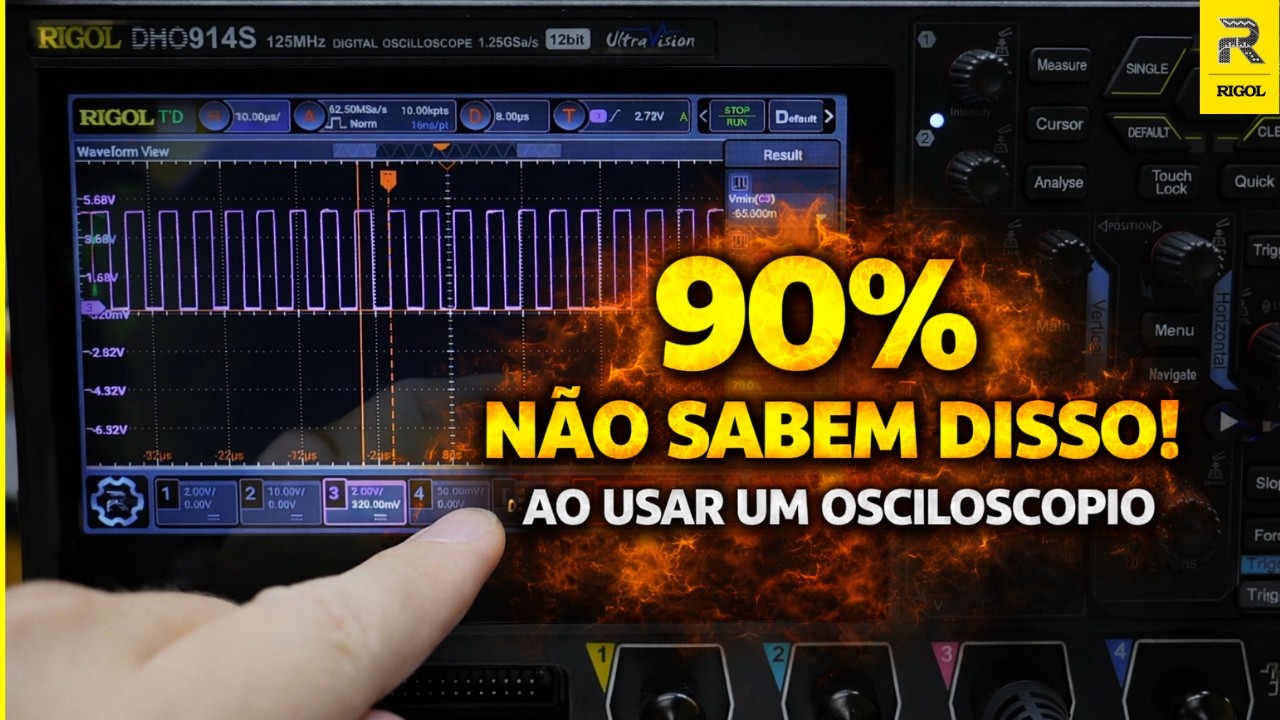 OSCILOSCOPIO Gera sinal PWM? Como Medir PWM na Pratica com RIGOL DHO914S? Eletronica Facil e RIGOL