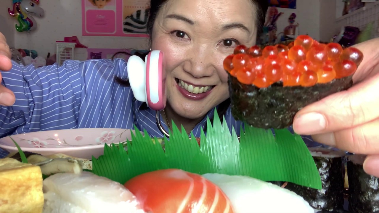【ASMR】【咀嚼音】お寿司を食べる🍣魚がし鮨最高❣️SUSHI  eating  sound LET'S EAT🦐最後まで見た人には、おもしろい音付き🤣