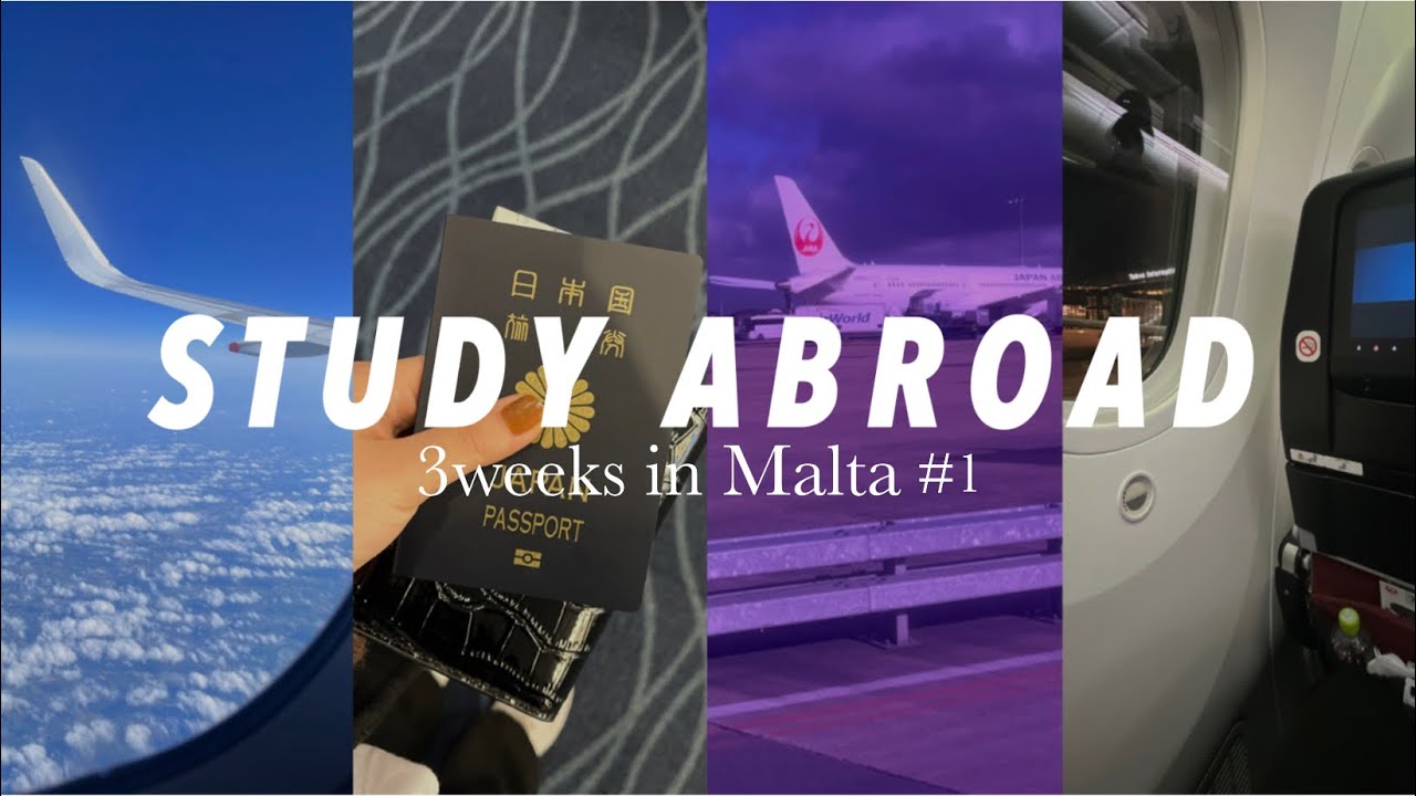 【study abroad】#1ついに留学出発！マルタ留学準備の書類と飛行機内の様子｜long flights to go to Malta