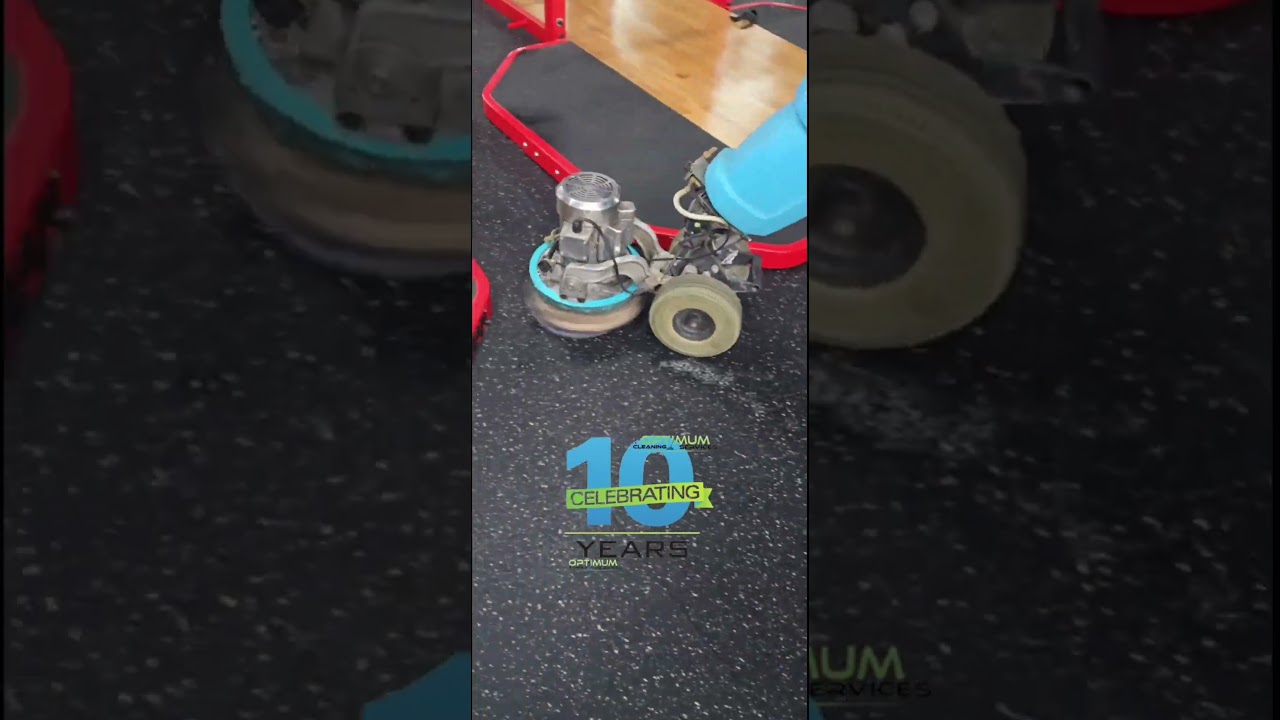 Cleaning rubber gym flooring. No matter what type of floors you have, we a a process to restore it!