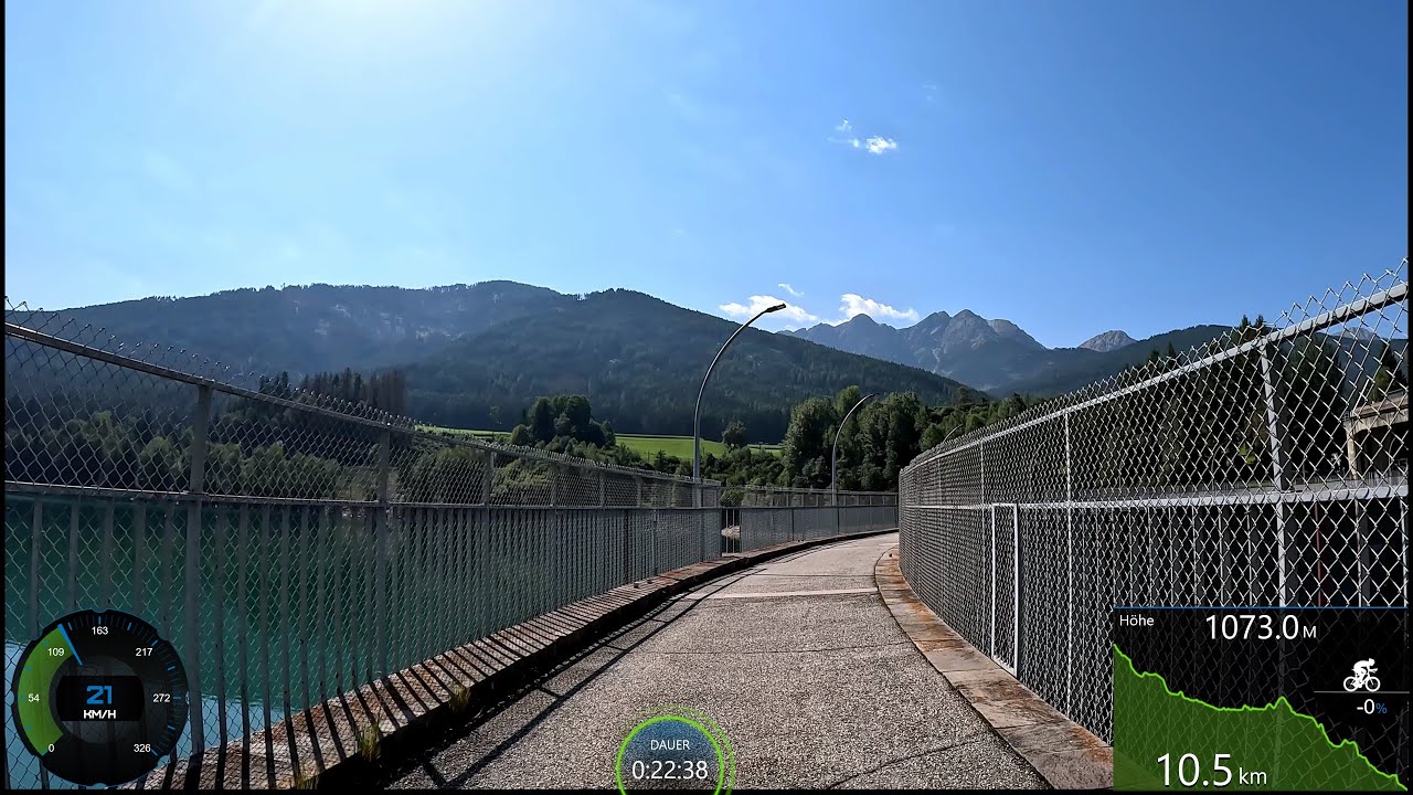 55 minute Indoor Cycling Workout Hotel Brückele to Bruneck Dolomites Garmin 4K Video