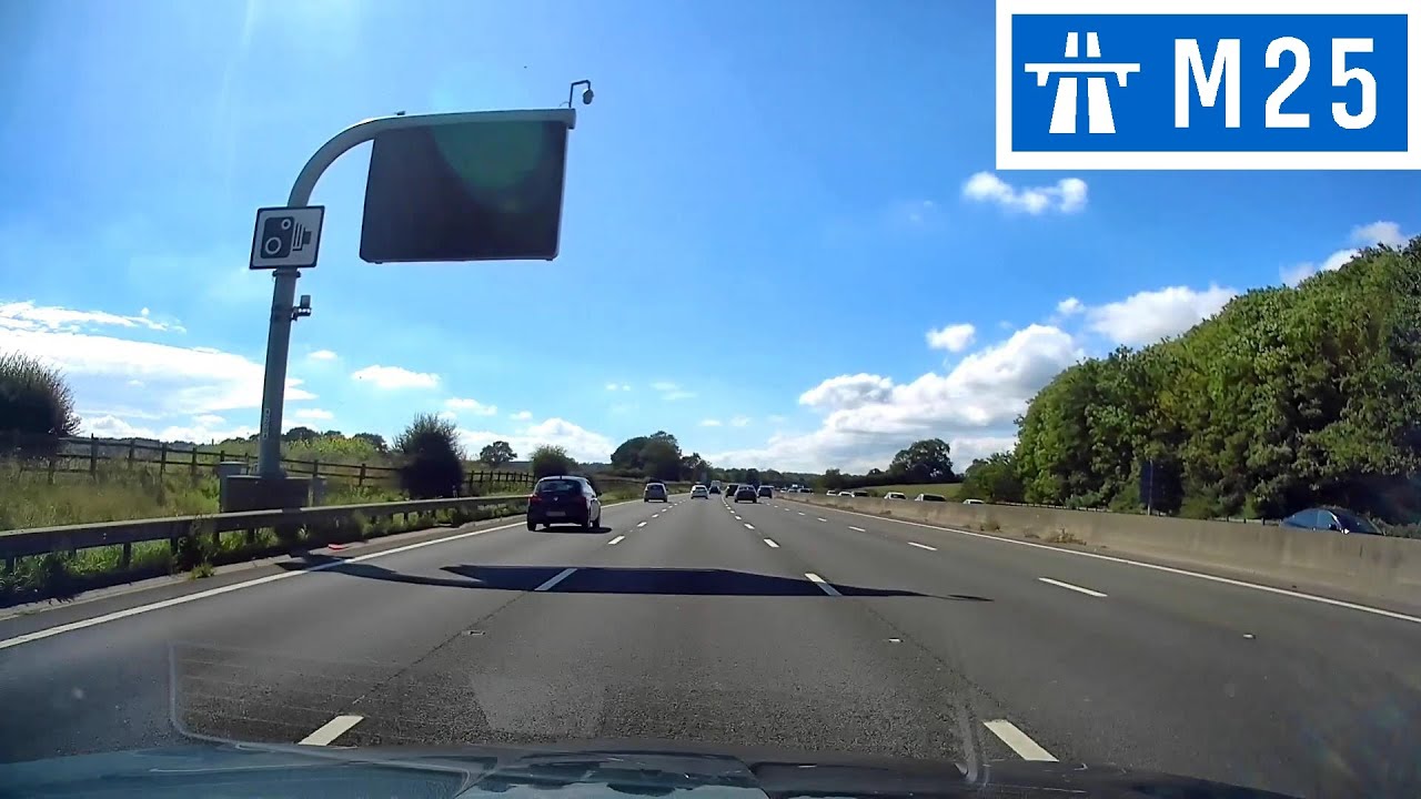 M25 London Orbital Motorway - J5 (Sevenoaks A21/M26) to J6 (Godstone A22)