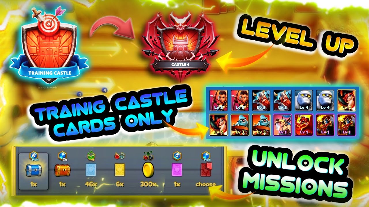 Castle Crush Unlock Castle 4 Missions 😍 || Level Up 🔥 || Training Castle Cards Only 🥵 #castlecrush