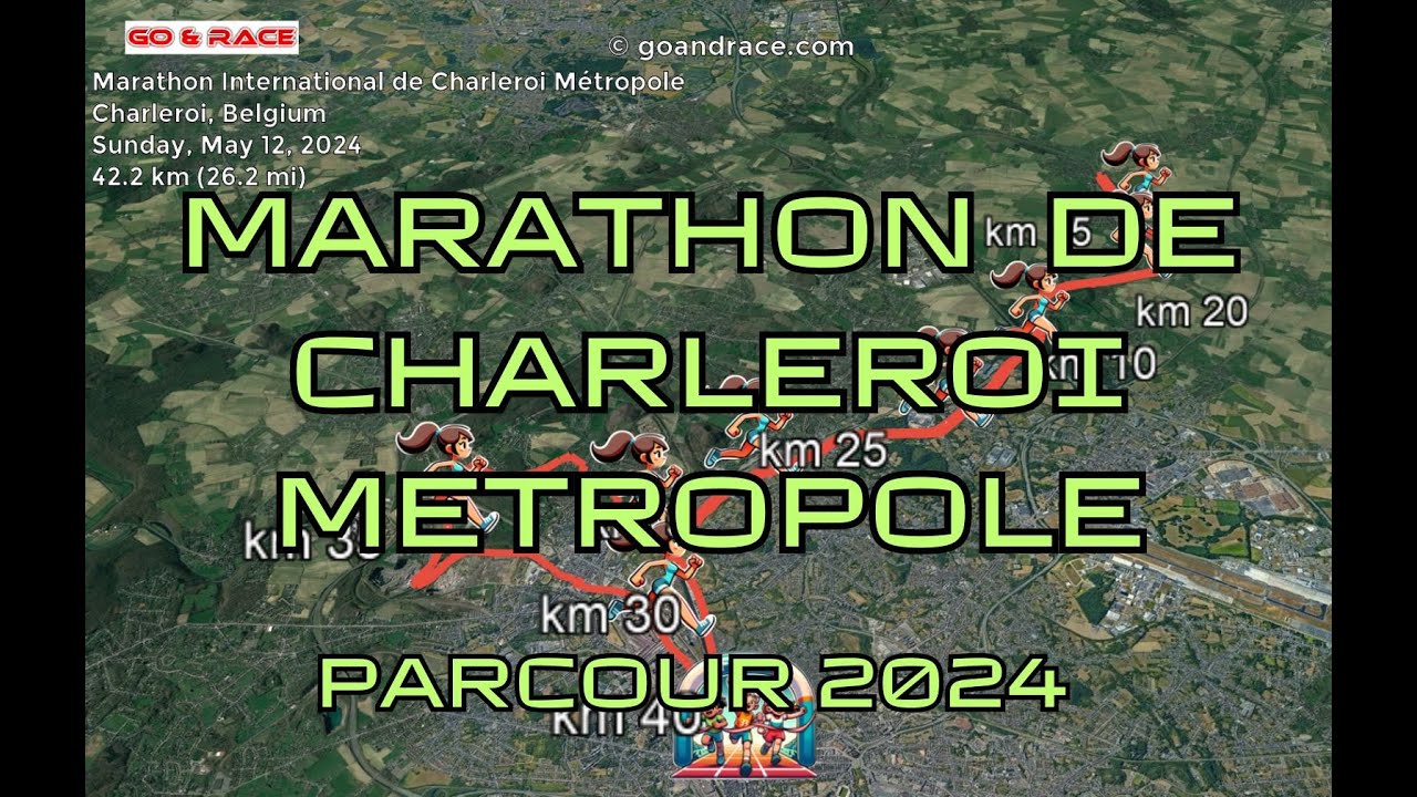 Marathon International de Charleroi Métropole (2024): fly over the marathon course!
