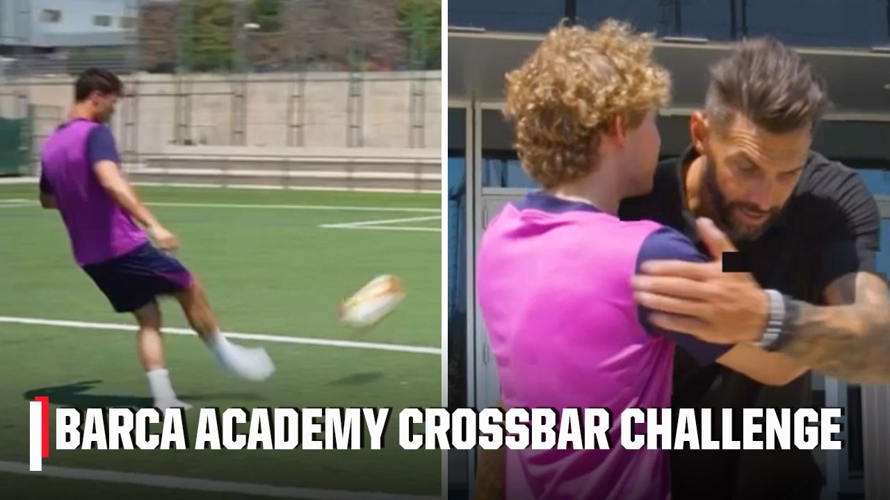CROSSBAR CHALLENGE 👀 Barca Academy players share a peek into their lives ⚽️ | ESPN FC