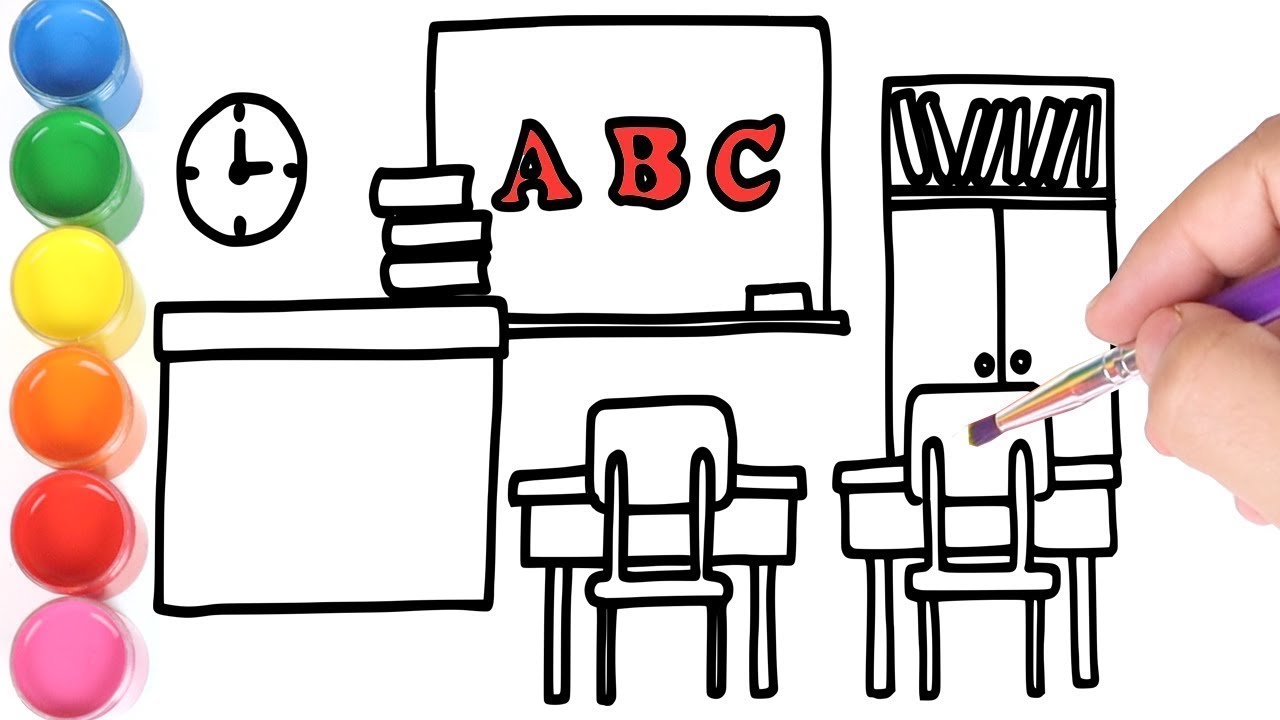 Let's start drawing and coloring for kids classroom !  kids drawing lessons
