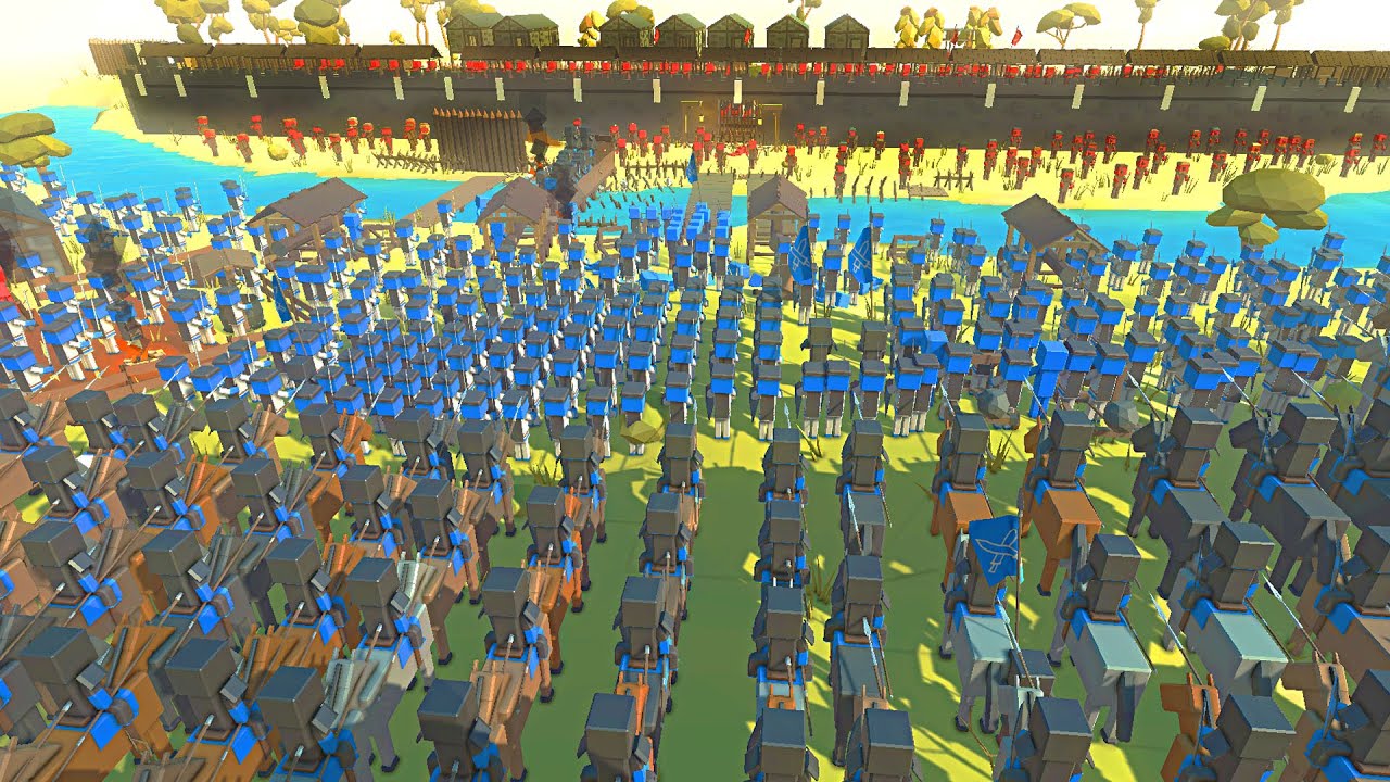 Blue Army Lays SIEGE to the Red CASTLE WALLS... - Ancient Warfare 3