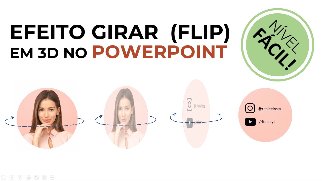 TUTORIAL - EFEITO FLIP EM 3D NO POWERPOINT UTILIZANDO TRANSIÇÃO DE TRANSFORMAR OU MORPH (GIRAR 3D)