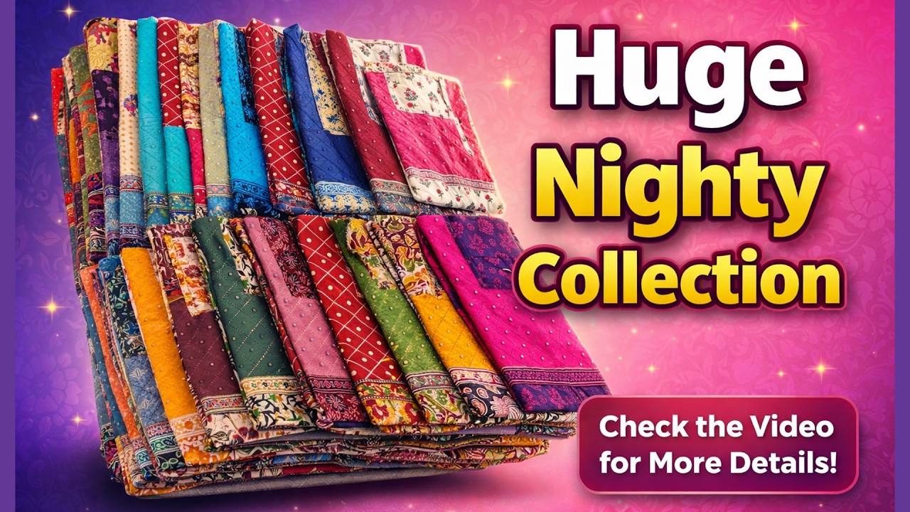 Latest Jothi Cotton Nighty✨Square, Round Neck/Mirror Work/Kantha/Embroidery L & XL #nightycollection