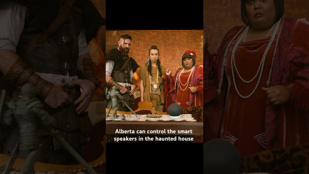 Alberta can control the smart speakers in the haunted house#funny #shorts #shortvideo #series