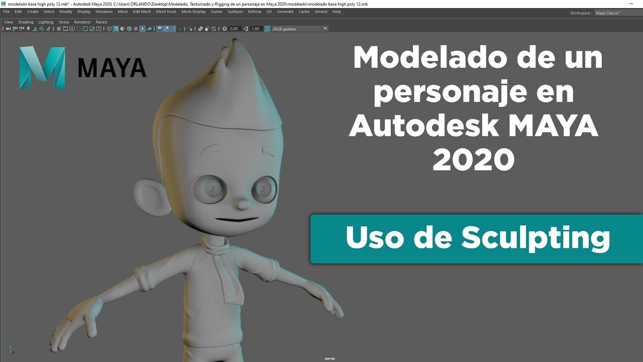 5- Modelado de un personaje en MAYA 2020 / Uso de sculpting