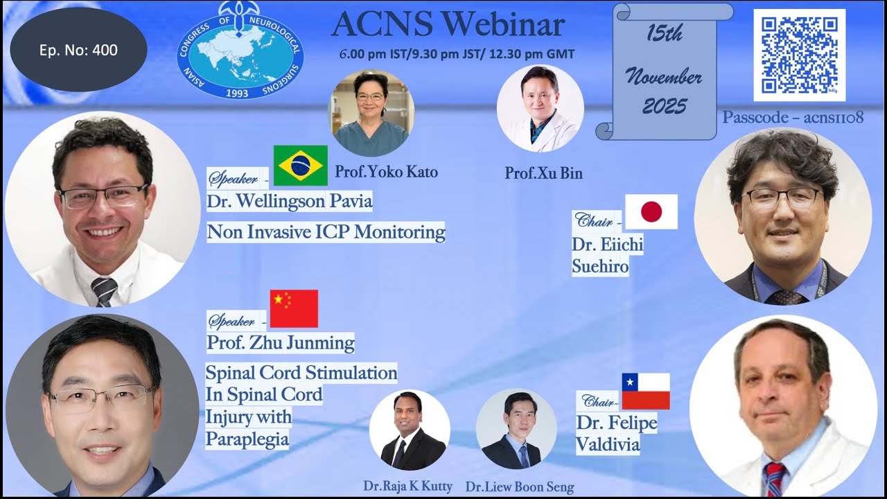 ACNS Webinar -Nov 15- Non Invasive ICP Monitoring & Sp Cord Stimulation in Sp. Cord Injury