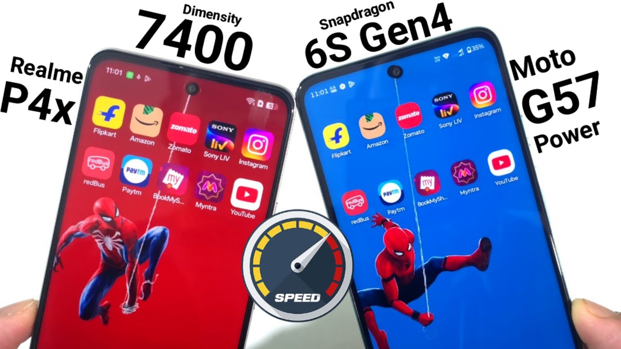 Сравнение производительности и управления оперативной памятью в тестах Power SpeedTest для Realme...