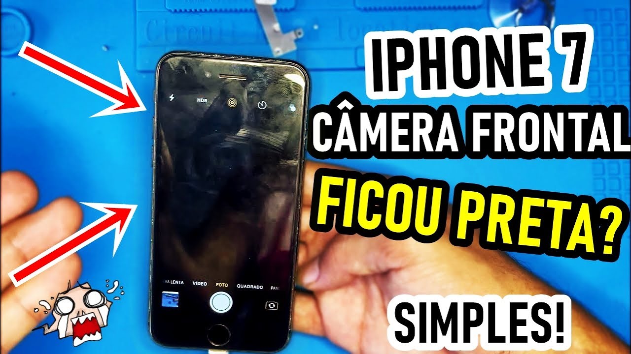iPhone 7 ficou com a CÂMERA FRONTAL PRETA ou não FUNCIONA? 7Plus, 8, 8Plus SIMPLES!