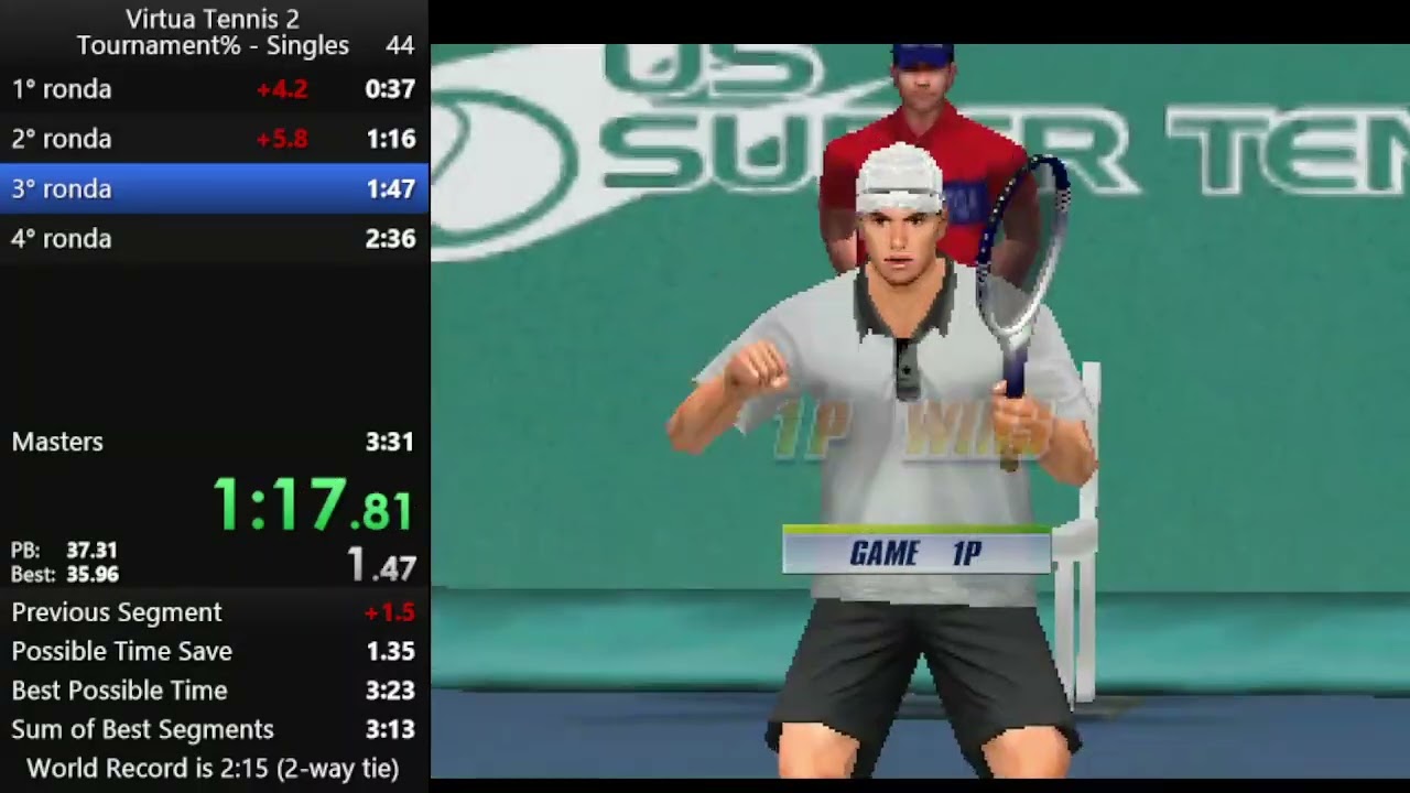 Virtua Tennis 2 Tournament% Single (2:22 IGT/3:31 RTA)