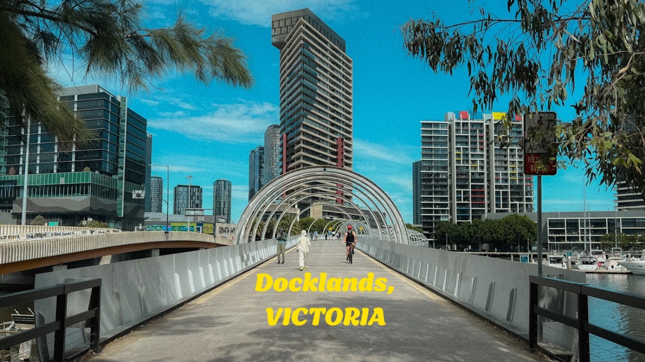 4K Melbourne Australia Walk - Ghost Town Afternoon Golden Hour | Victoria Harbor Docklands | DJI 3