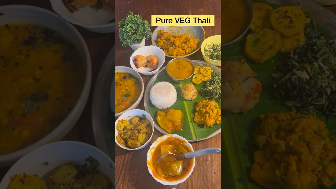 PURE VEG THALI // SATIVIK BHOJAN  #shortsfeed #shorts #vegthali #odia #food #satvik #odiashorts