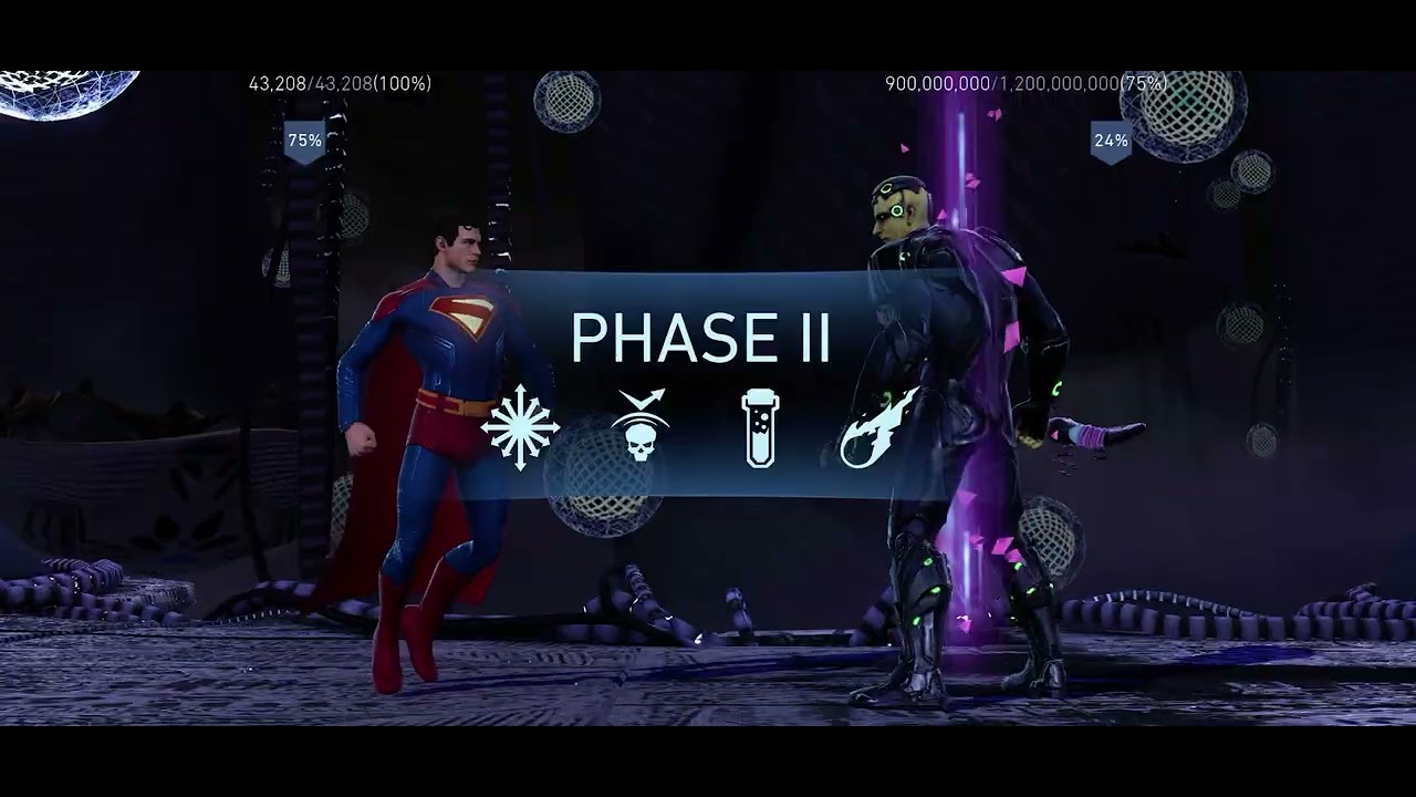League Raid DC Universe Superman with Beta Clup 🆚 Brainiac Phase1 -Phase2 -Phase3 -Phase4 oneshot!💪 