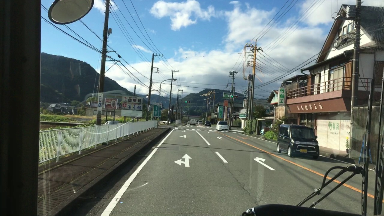 伊豆半島バス 前面展望 車窓[1/2]修善寺駅→天城峠・河津七滝/ 東海バス 修善寺815発(河津行)fps60