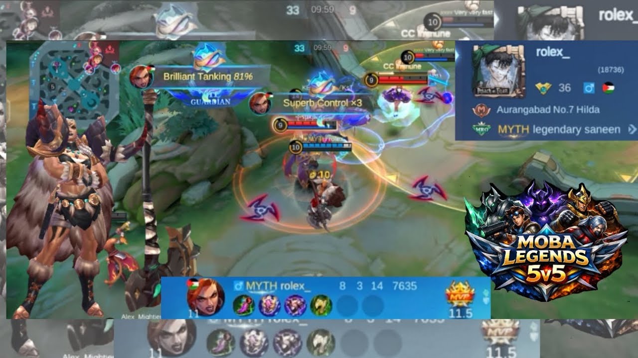 Tank tutorial in Ranked  { Hilda } Roam gameplay #mlbb #MYTH'LSv#rankpush #roam #trending #mvp